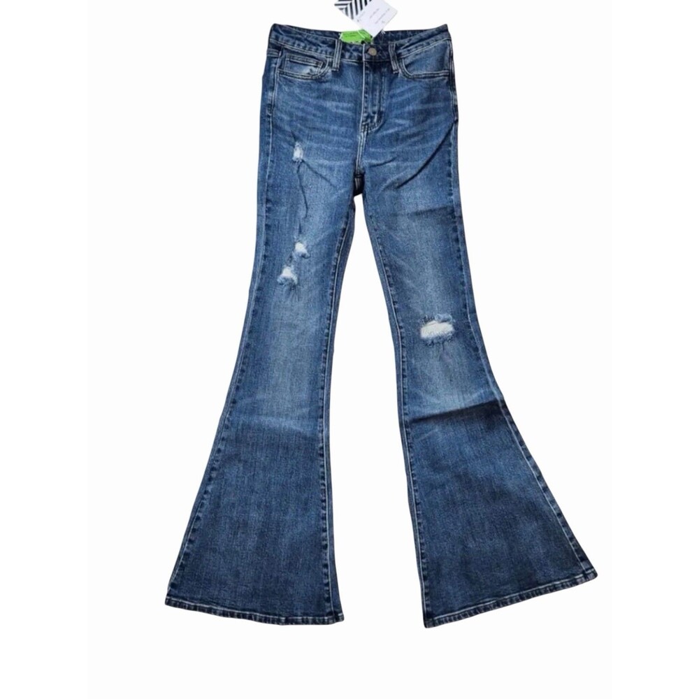 Sandrine Rose Flare Jeans Women 26 NWT Blue Denim Bell Bottoms